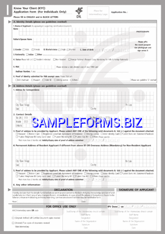 KYC Form pdf free